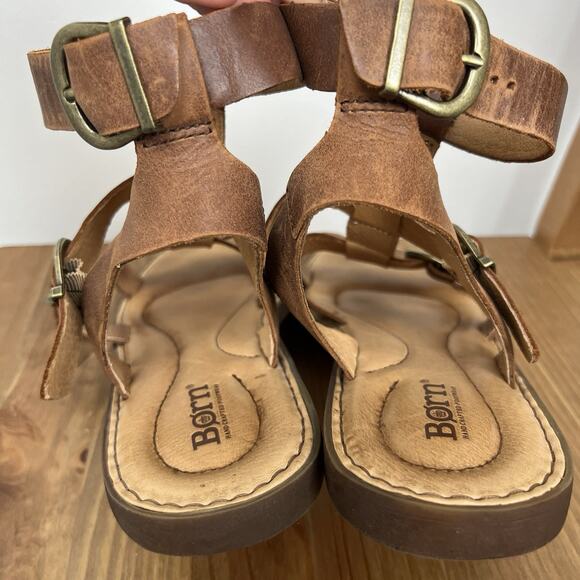 Born Haidee 10M Comfort Leather Gladiator Boho Dad Sandals Camel‎ Brown - Picture 4 of 7